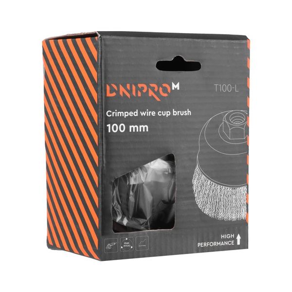 Drótkorong fazékkefe hullámos Dnipro-M T100-L sárgaréz bevonat 100 mm 49608000 fotó