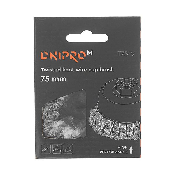 Drótkorong fazékkefe sodrott Dnipro-M T75-V 75 mm 49610000 fotó